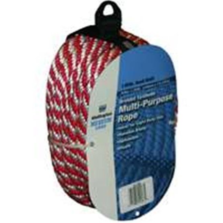 THE LEHIGH GROUP The Lehigh Group 44166-88002 Rope Polyp Braided Red And White .38 x 50 6209043